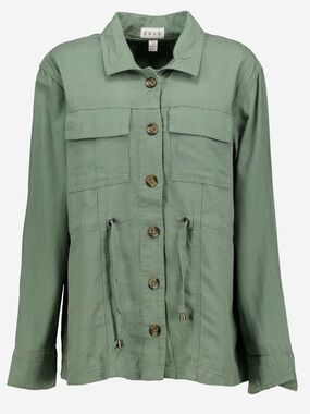 Ash Sage Green Utility Drawstring Jacket